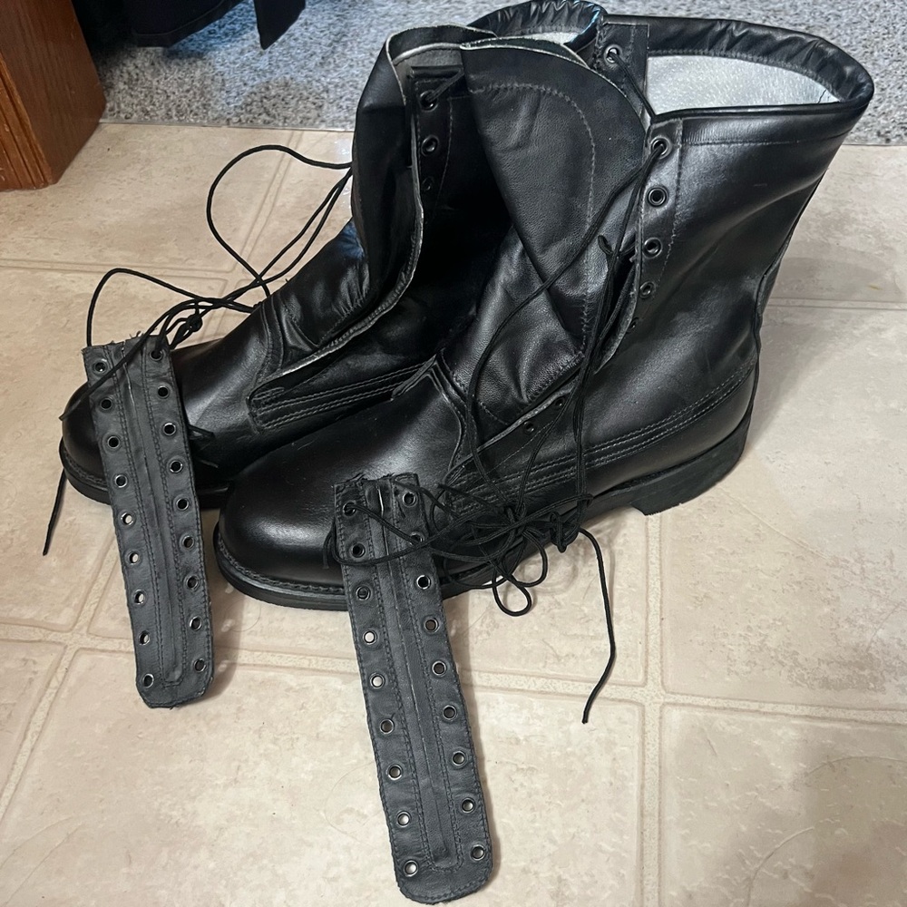 NWOT Vintage 1991 Black Addison Shoe Company Military Combat Boots Size 9 1/2